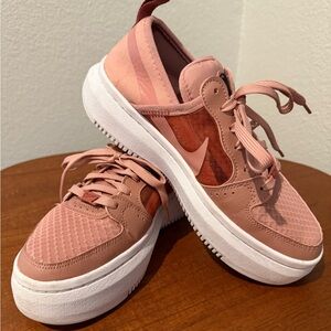 Nike Court Vision Alta TXT Rust Pink Platform Sneakers US 7.5